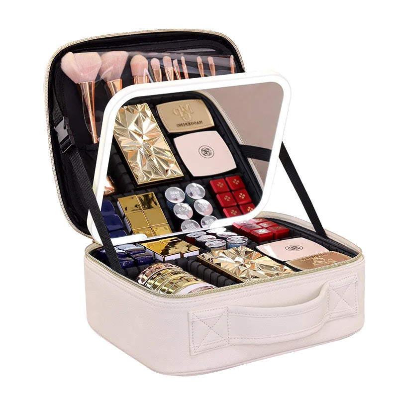 By Mozy LED Make-up Tas met Spiegel – Ruim & Draagbaar