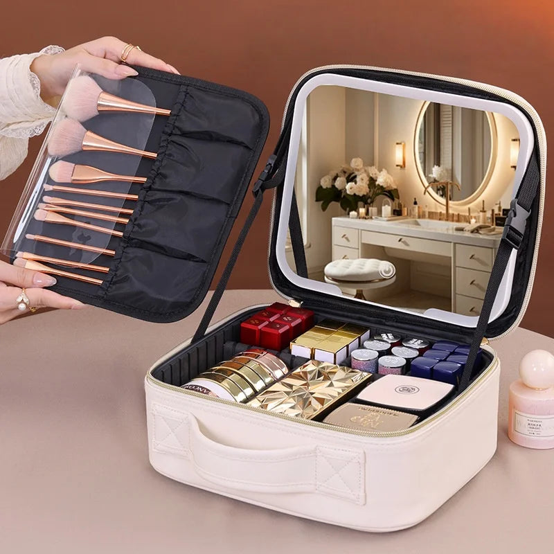 By Mozy LED Make-up Tas met Spiegel – Ruim & Draagbaar