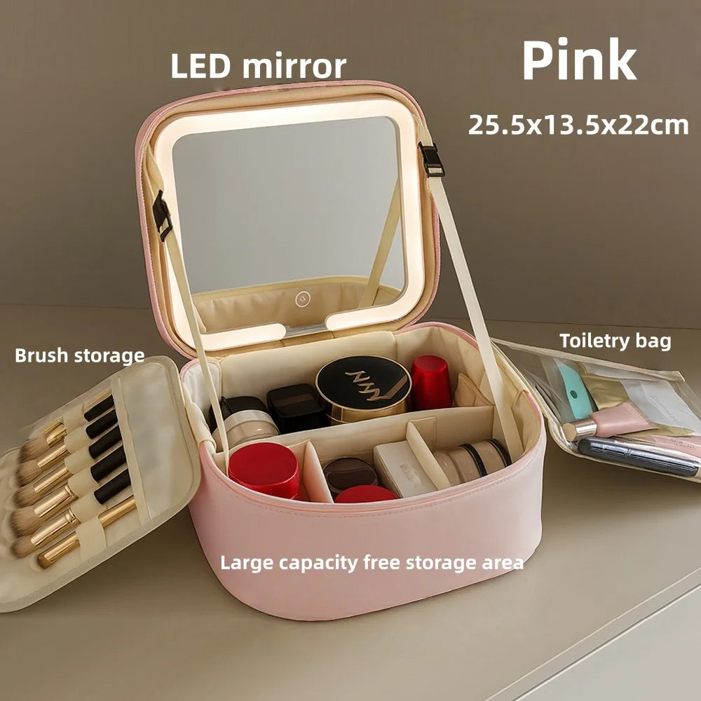 By Mozy LED Make-up Tas met Spiegel – Ruim & Draagbaar