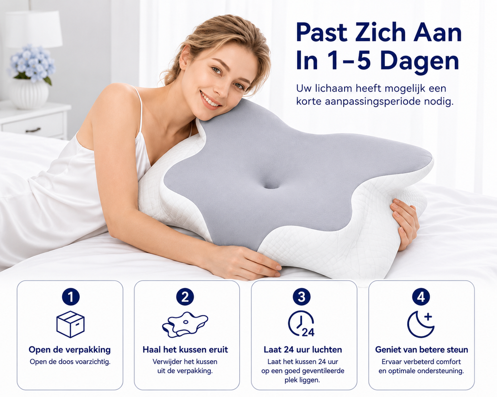 Mozy Ergonomisch Neksteun Kussen – Memory Foam & Verkoelend Comfort
